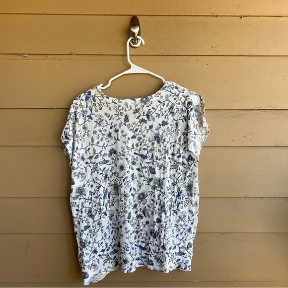 Loft | Petite Mixed Media Blouse - Size LP - Office Spring Floral - Picture 5 of 5